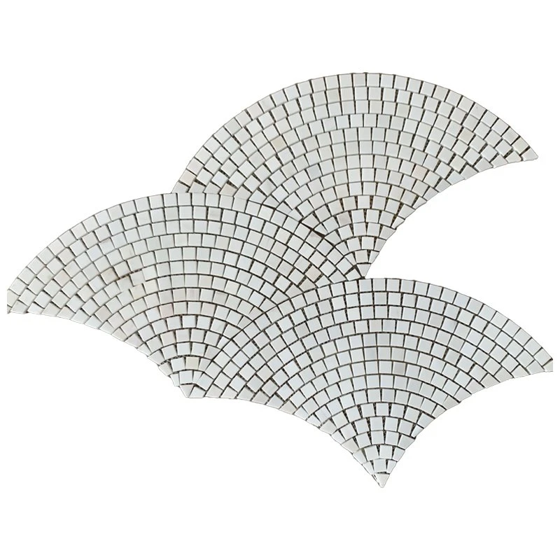 Mini Fish Scale White Marble Mosaic Tile Mini Fish Scale White Marble Mosaic Tile