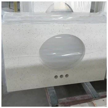 Atasan Vanity Kuarza Putih Berkilauan