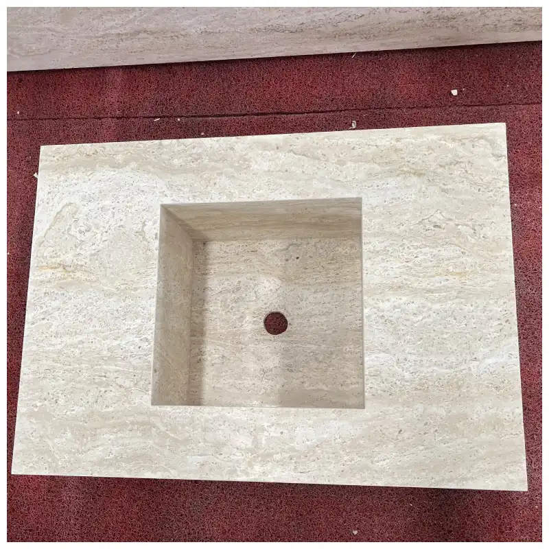 Sinki Bersepadu Travertine Ivory