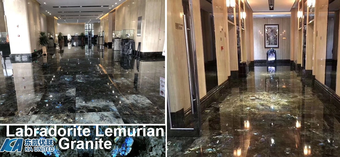 Luxury Labradorite Lemurian Blue Granite Flooring Office Building Lobby Projects-KA UNITED Luxury Labradorite Lemurian Blue Granite Flooring Office Building Lobby Projects-KA UNITED
