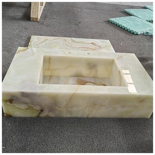 Light Green Onyx Integrated Vanity Wash Basins Light Green Onyx Integrated Vanity Wash Basins