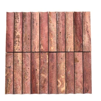 Jubin Mozek Cekung Travertine Merah