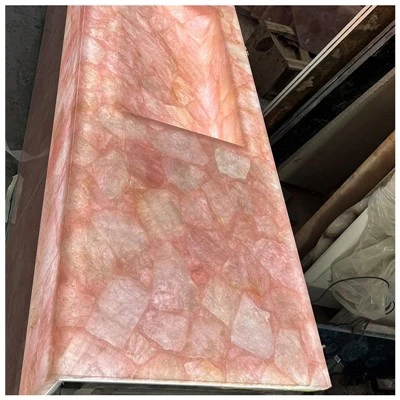 Separuh-Baju Rias Kuarza Mawar Merah Jambu Berharga