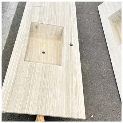 Bahagian Atas Vanity Marmar Putih Kayu